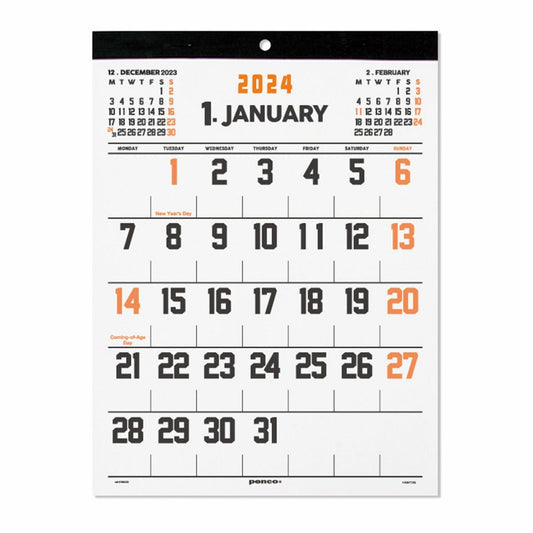 2024 Wall Calendar O/S (Penco) / A4