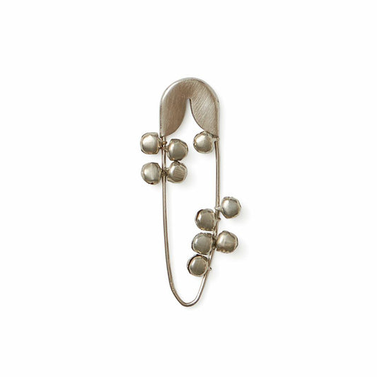 Fog linen work / Silver Safety Pin Bell / Small