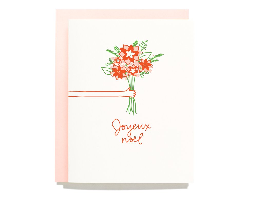 Joyeux Noel Bouquet Greeting Card