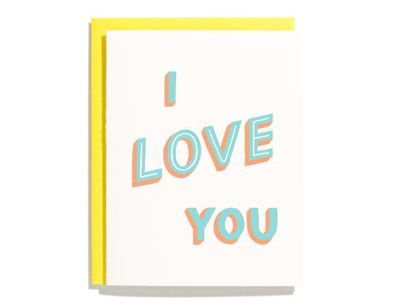 "I LOVE YOU" Hand Lettered Card