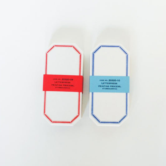 Octagonal Letterpress Label Card - Set of 40