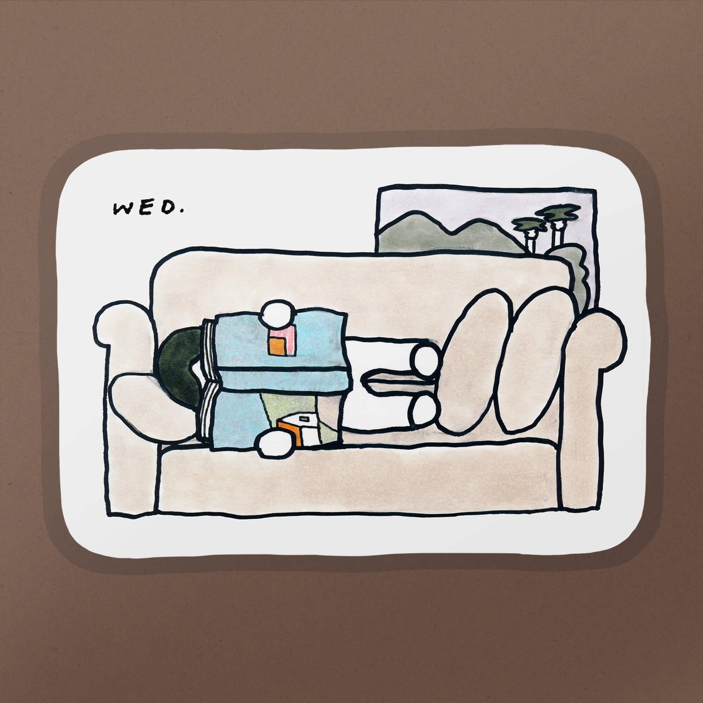 OITAMA Sticker/ Reading on Sofa