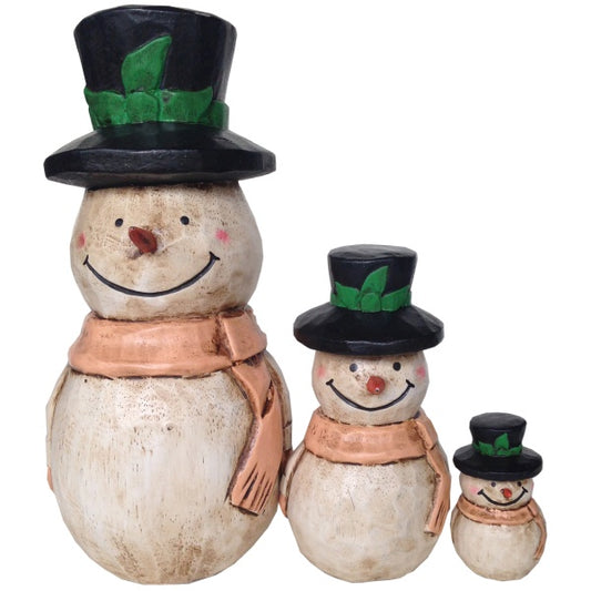 Wooden Doll/ Black Hat Snowman