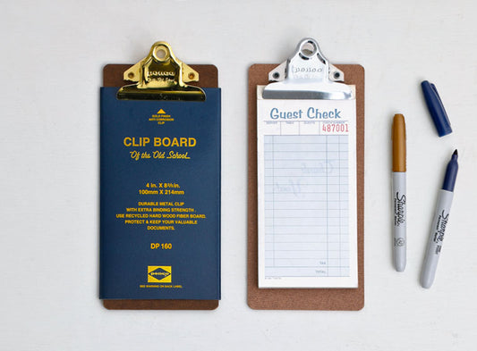 Old School Clipboard/ Check Size/ Gold Clip (PENCO)