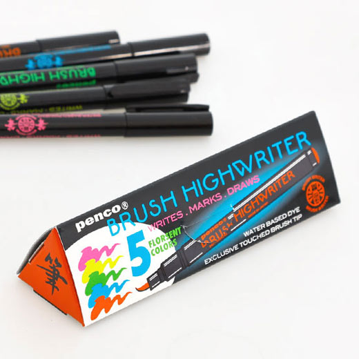 Highlighter Brush Pen Set (PENCO)