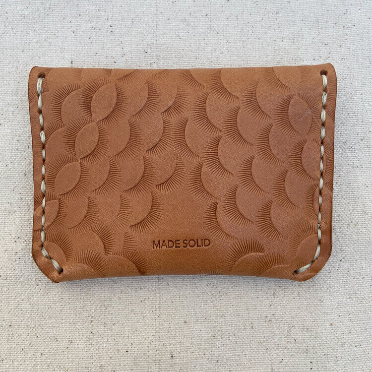 Stamped Fold Over Wallet / Natural (MADE SOLID)