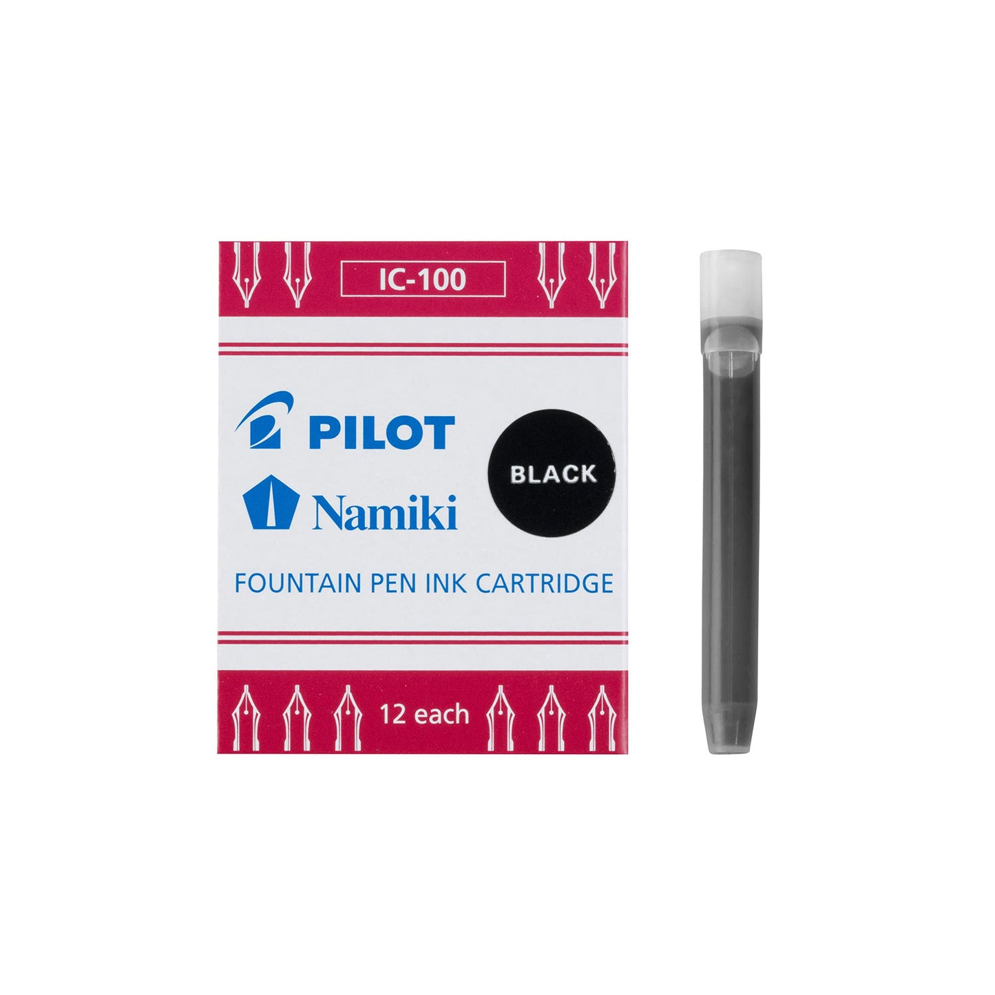 NAMIKI Fountain Pen Refill/ Black/ Pack of 12 (PILOT)