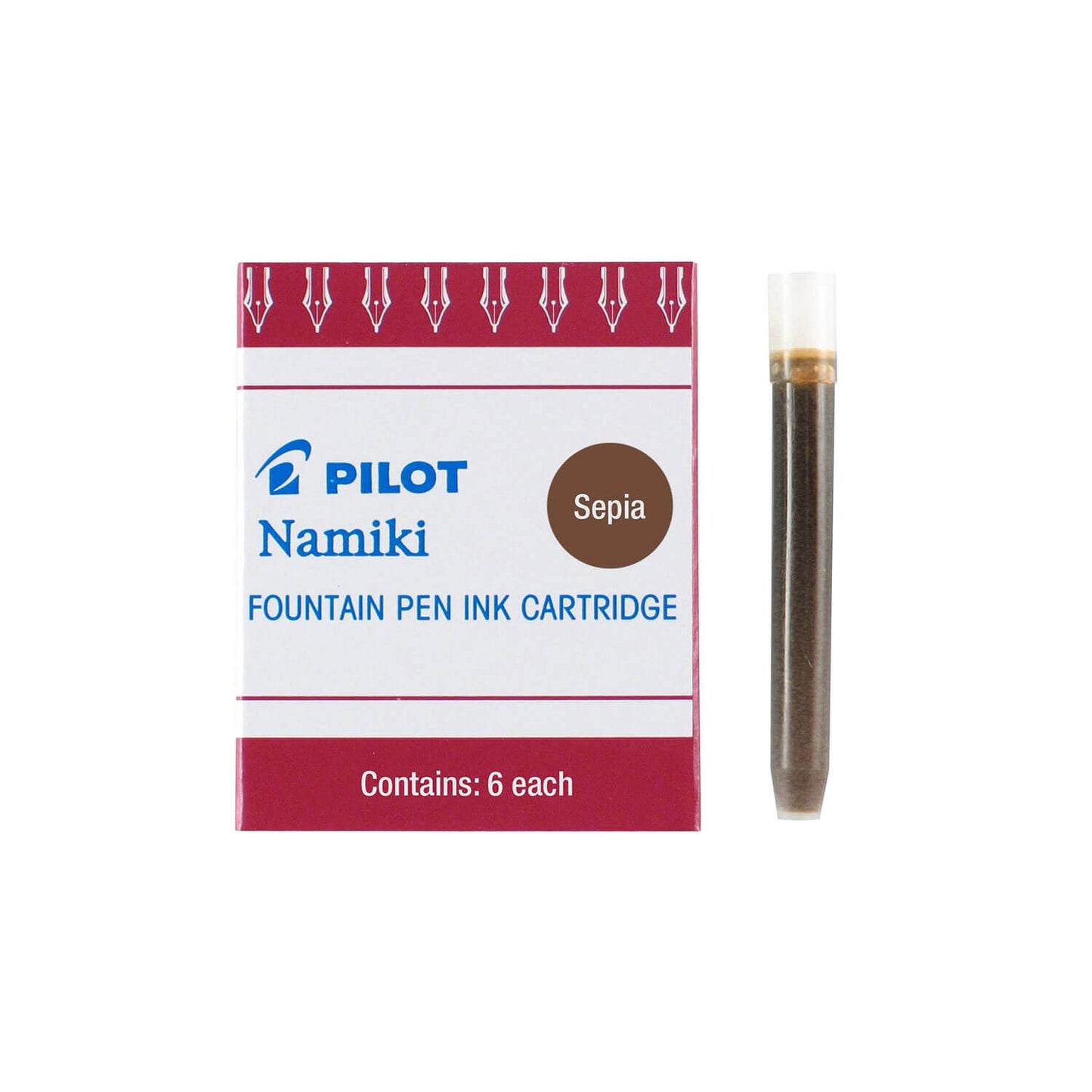 NAMIKI Fountain Pen Refill/ Sepia/ Pack of 6 (PILOT)