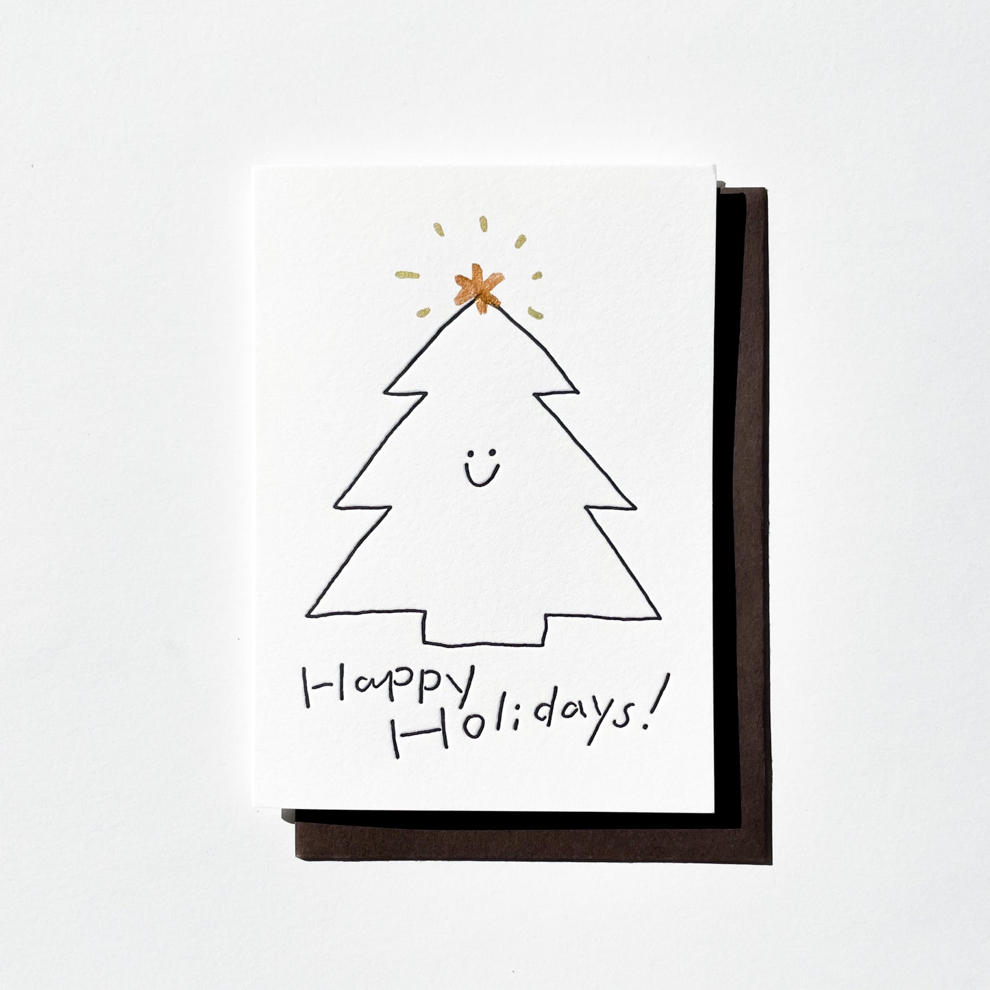 OITAMA Letterpress Card/ Holiday White Tree