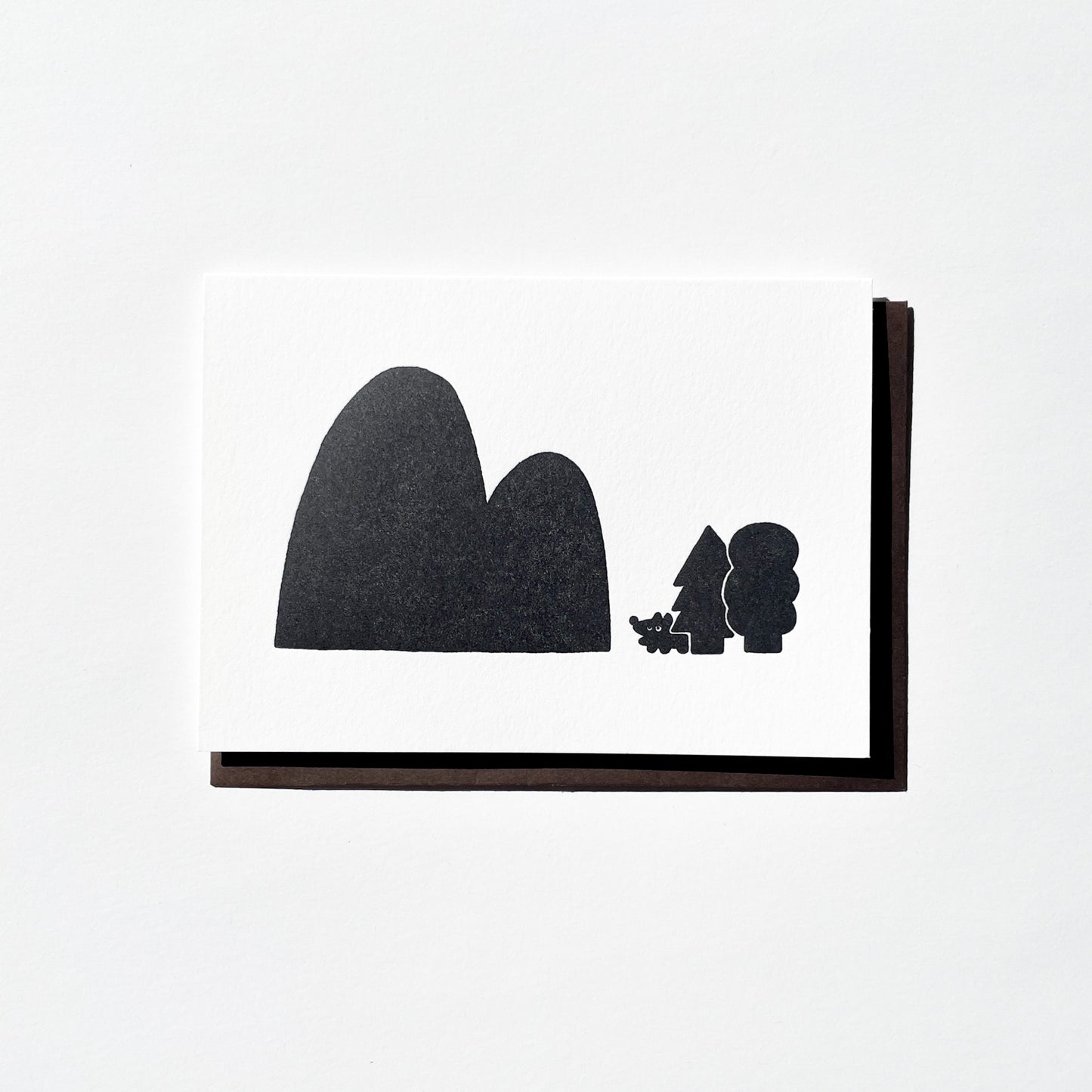 OITAMA Letterpress Card/ Coyote and Mountain