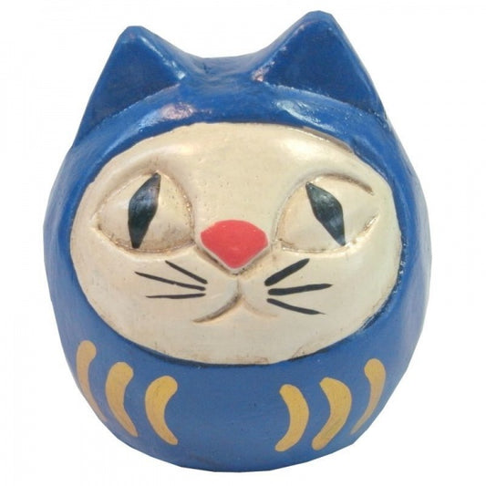 Wooden Doll/ Dharma Cat/ Blue x White